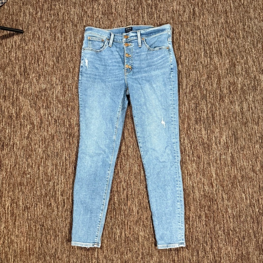 J Crew 10” High-Rise Skinny Jeans light wash size 30